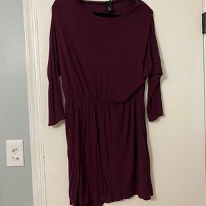 3/4 sleeve maroon dress